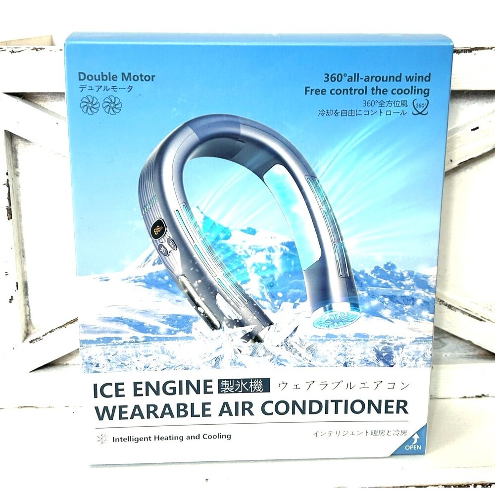 Ice Engine Wearable Air Conditioner Neck Cooling Heating Device Fan 1288Rck